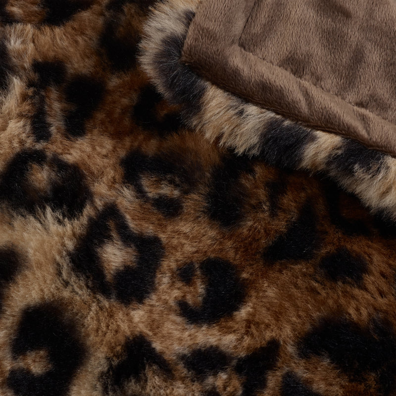 Animal Print Faux Fur 130x170cm Blanket Throw