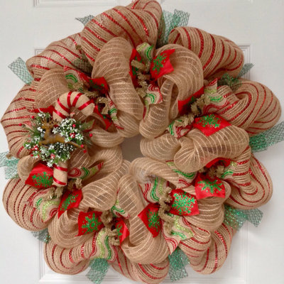 Couronne de Noël avec canne en bonbon