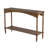 Brown Wood Console Table With Turned Spiral Legs And Lower Shelf for Living Room Entryway Decor