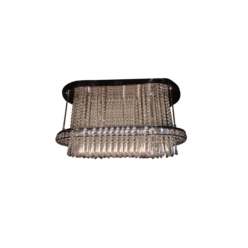 Lustre 31 lumières en chrome avec cristaux transparents