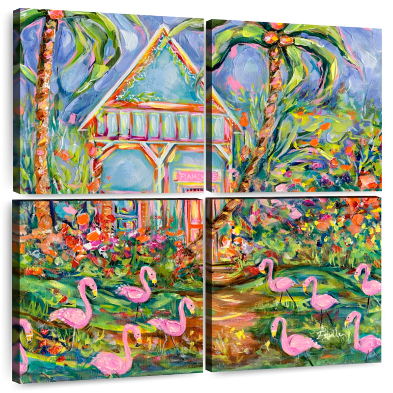 Harnek, maison des flamants, H 57 po x l 57 po