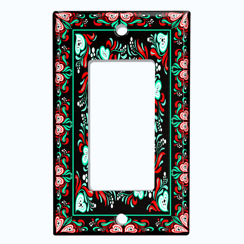 Plaque murale berçante Contemporary, Rouge/vert