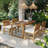 Farmhouse 5-Piece Outdoor Patio Dining Set with Adjustable Legs,Acacia Wood Dinning Set for 4,Suitable for Backyard, Garden, or Deck-128982076