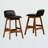 Upholstered Counter Stool with Solid Wood Frame-1173435386