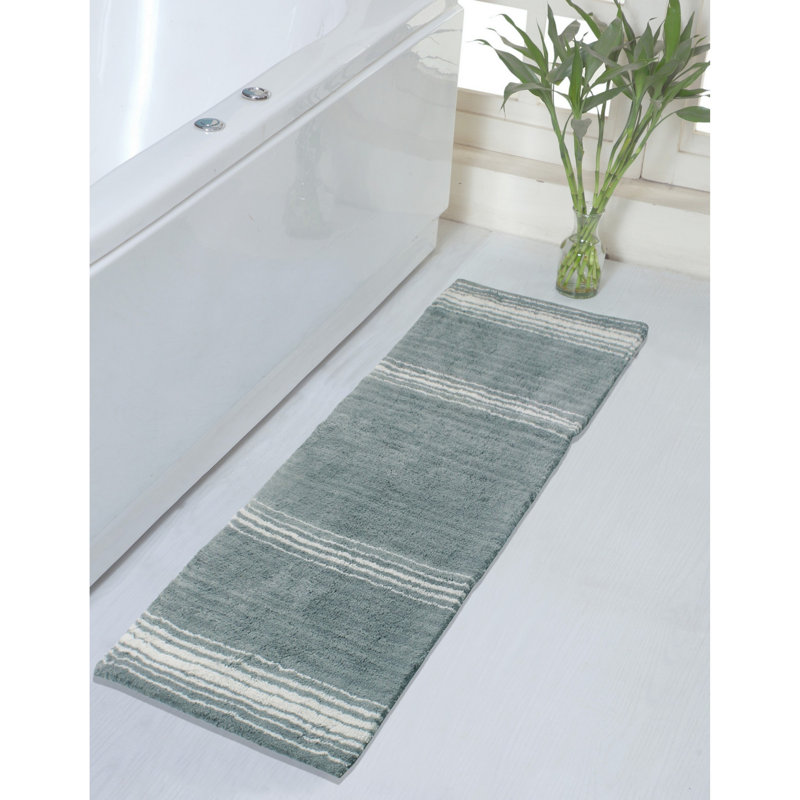 Griffie Plush 100 % Cotton Bath Rug, Gray, Single - 21" L x 54" W