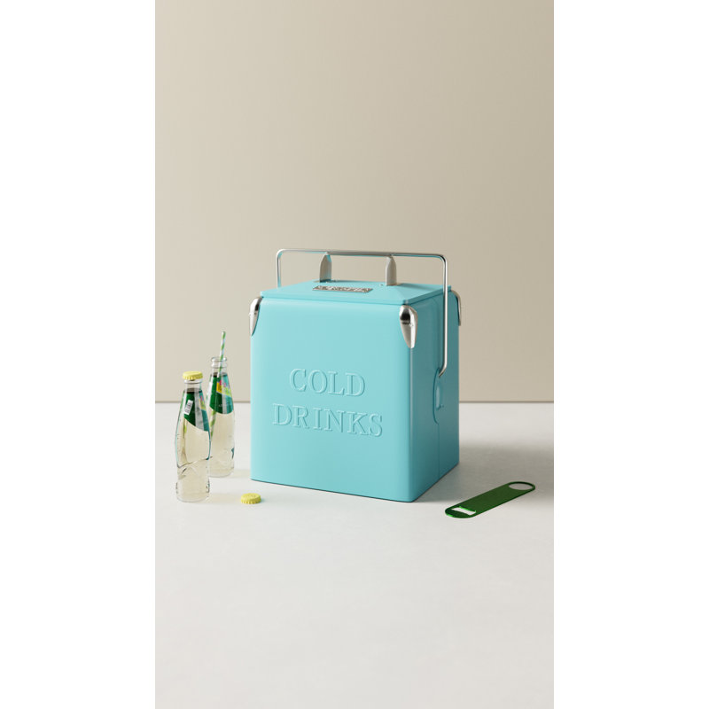 Permasteel 14-Qt Small Portable Camping Picnic Cooler, Turq