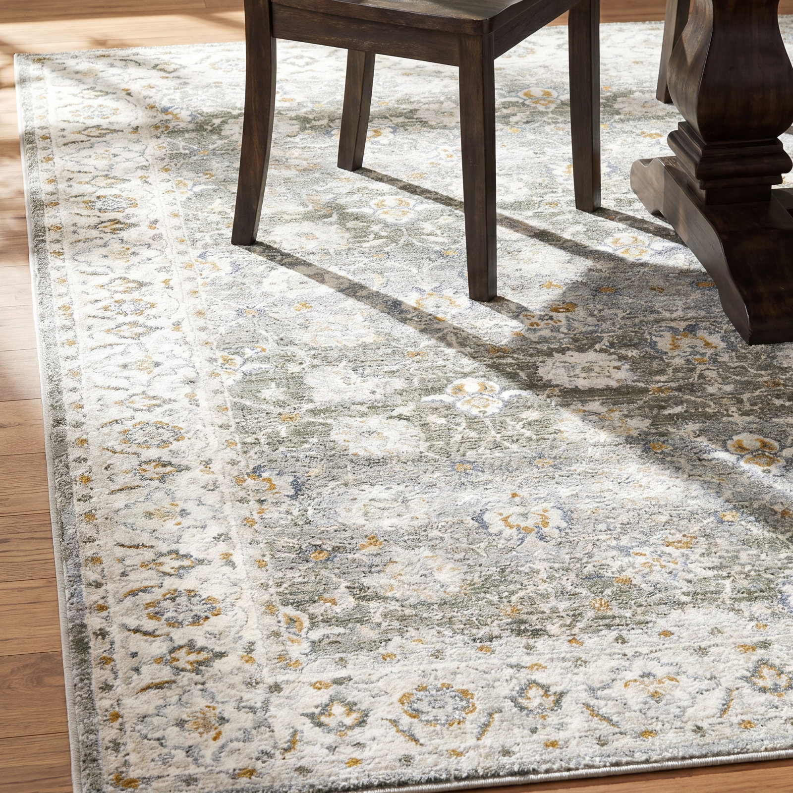 Delyse Olive/Gold/Beige/Gray Rug, Rectangle 10' x 14'
