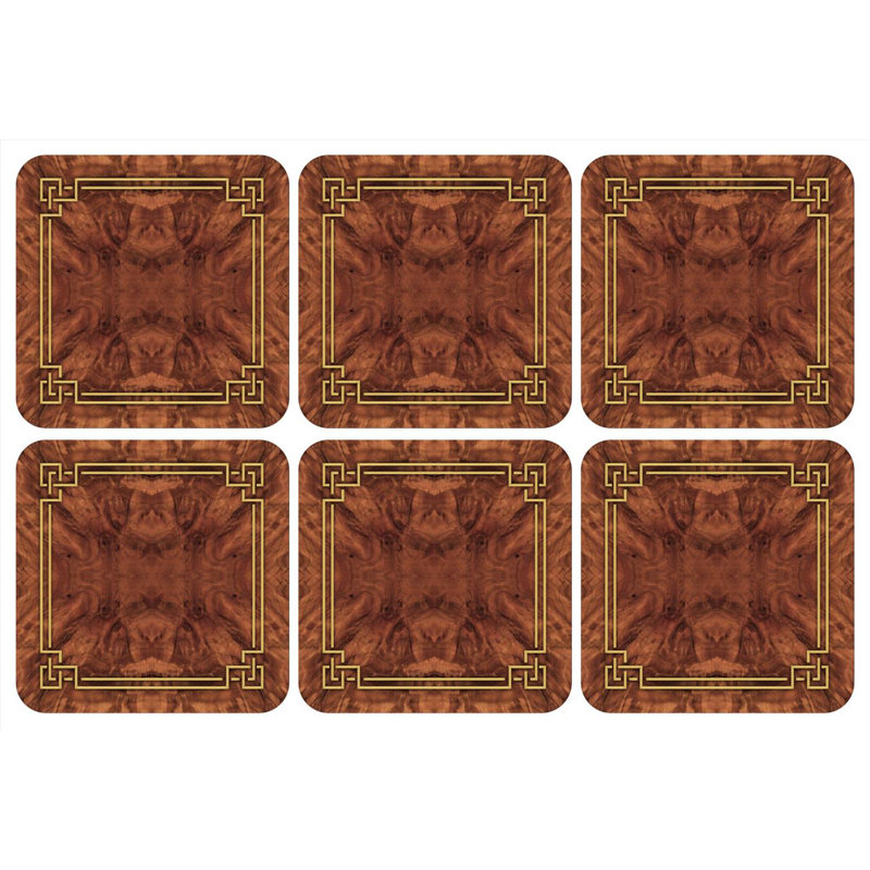 Sous-verres Pimpernel en noyer et toile de jute 4 po x 4 po