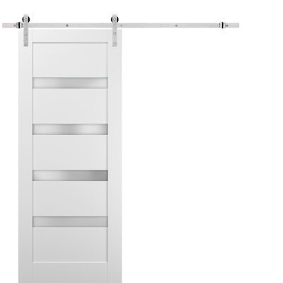 Quadro Frosted Glass Barn Door