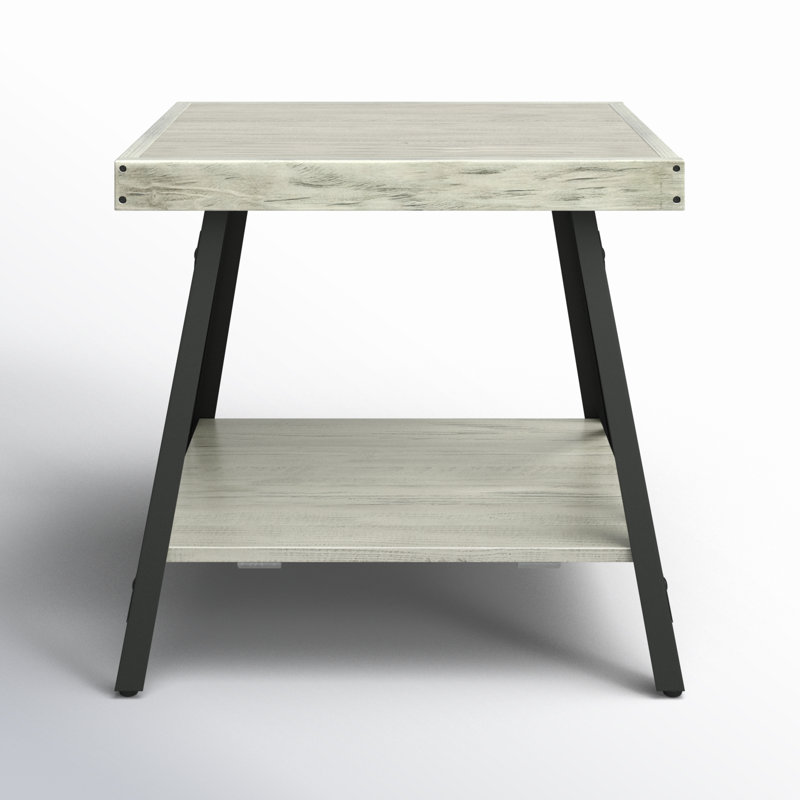 Laguna Solid Wood Top End Table, Light Gray