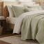 Ensemble de courtepointe en coton pour grand lit 3 pièces, sauge