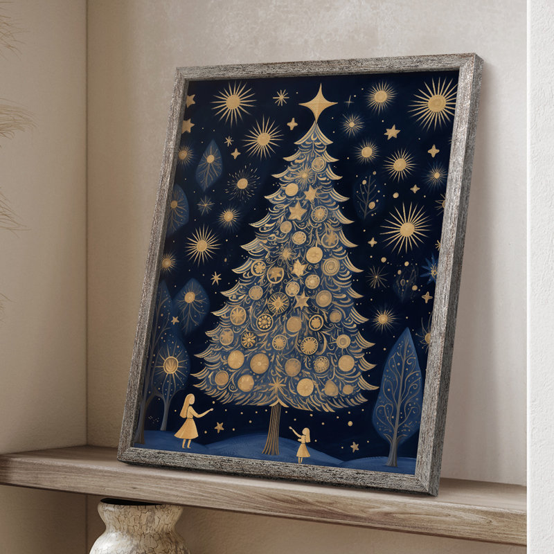 «Christmas Holiday Art DCXLIV», reproduction d'art encadrée - bois massif, H 11 po x l 9 po