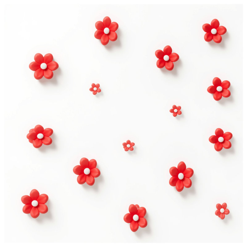 Tapis de bain Red Balloon Flowers, L 24 po x L 17 po