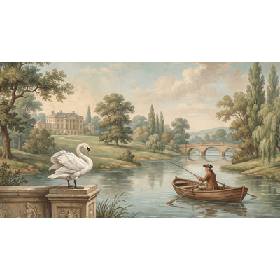 Papier peint paysage paysage cygne