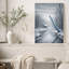 Impression sur toile Snowy Forest Stream avec Blue Lichen Log-422178482