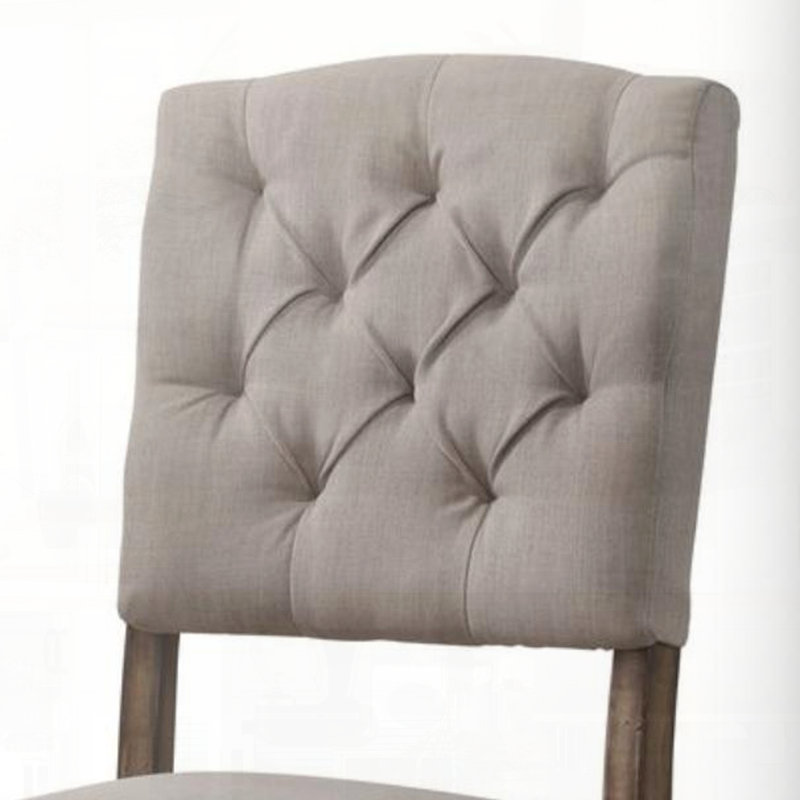 Ensemble de chaises d'appoint en lin beige et chêne vieilli
