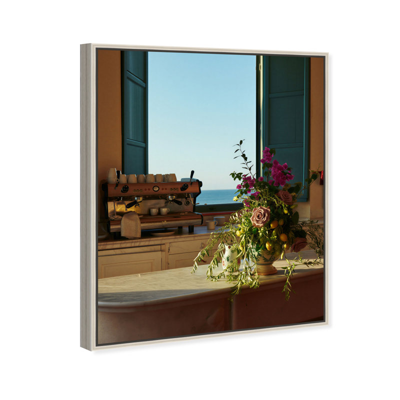 Morning Espresso Print by Oliver Gal, 25"H x 31"W, Silver Floater Frame