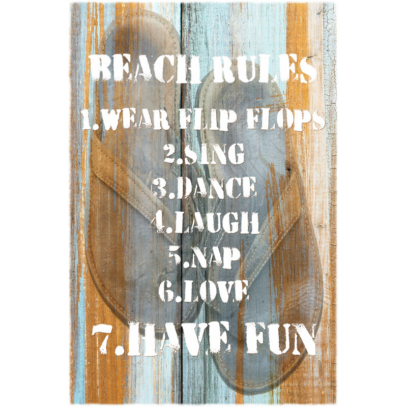 Beach Rules I by Skip Nall - Wrapped Canvas Print, 46cm H x 30cm W