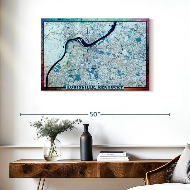 Carte de la ville de Aliaz Louisville, H 24 po x l 36 po