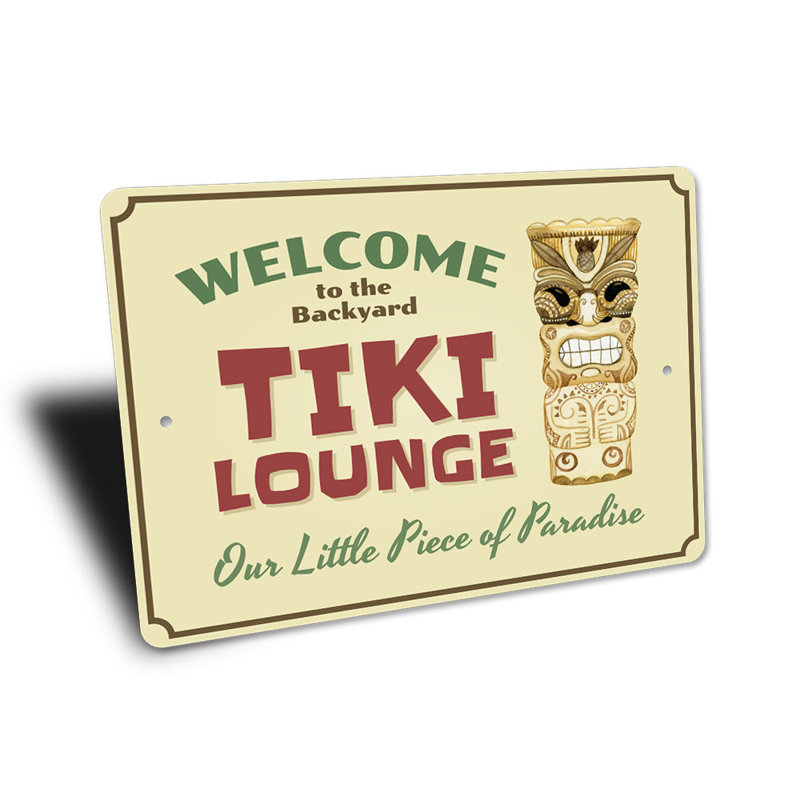 Enseigne en aluminium Tiki, H 10 po x l 14 po x P 0,04 po