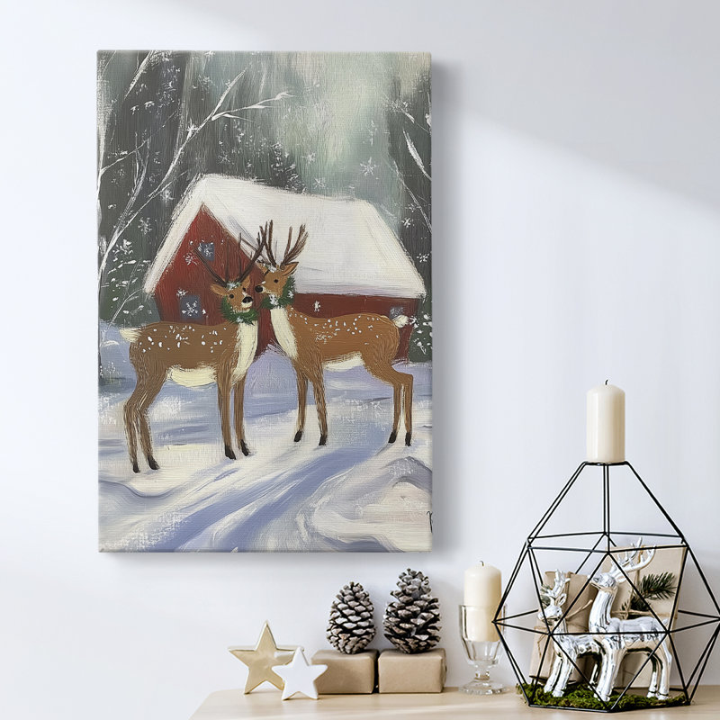 Art des Fêtes de Noël - Toile tendue avec châssis CDL XXII, H 18 po x l 12 po