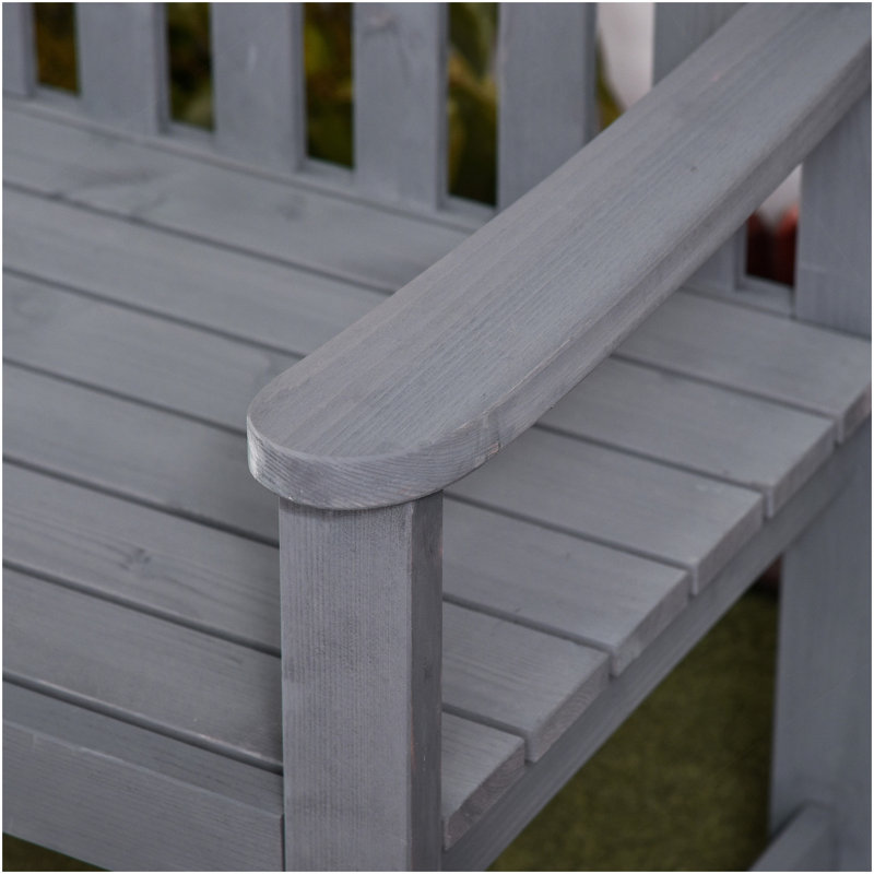 Banc en bois pour l'extérieur Outsunny, Gris