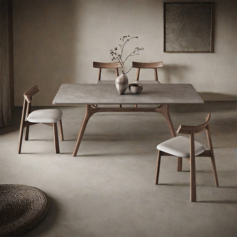 Light luxury simple rectangular dining table set, 29.5"H x 55.1"L x 31.5"W