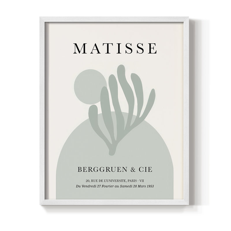 Matisse CL XXIV, reproduction encadrée - bois massif, Blanc, H 14 po x l 11 po
