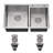 32"L × 19"W Drop-in Double Bowl Stainless Steel Kitchen Sink-122286221