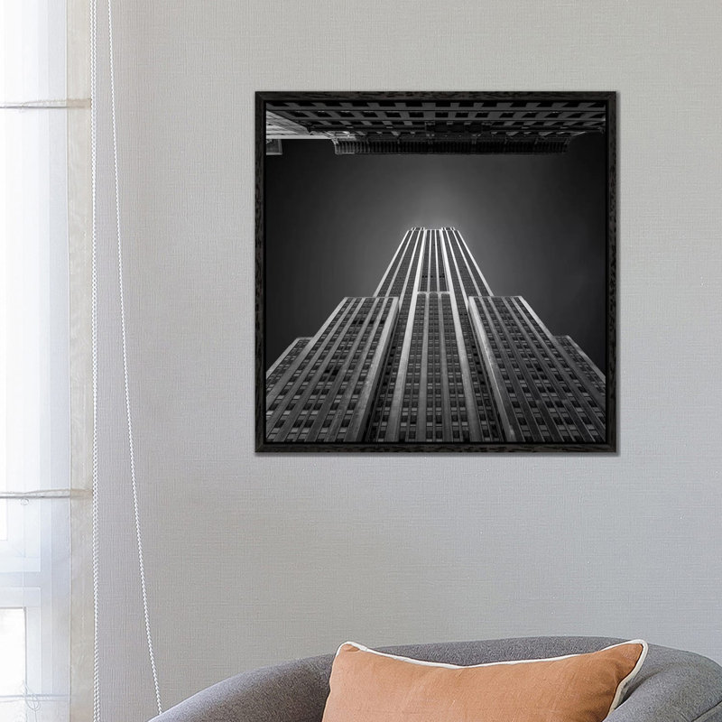 Empire State Building by Ahmed Thabet - Print on Canvas, 66.04cm H x 66.04cm W x 3.81cm D, Black Framed