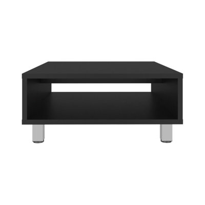 30" Black Wood Solid Coffee Table