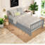 Lit simple avec lit gigogne, bois de pin et solution pour chambre à coucher moderne