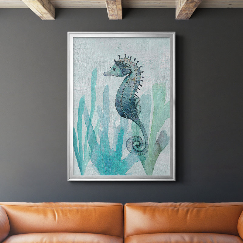 Seahorse II by - on, L 22,5 po x H 30,5 po, Argent argent