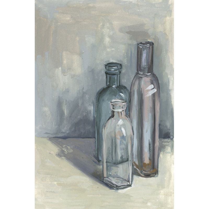 Still Life with Bottles II by Melissa Wang - Painting Print, 122cm H x 81cm W, Black Floater Framed