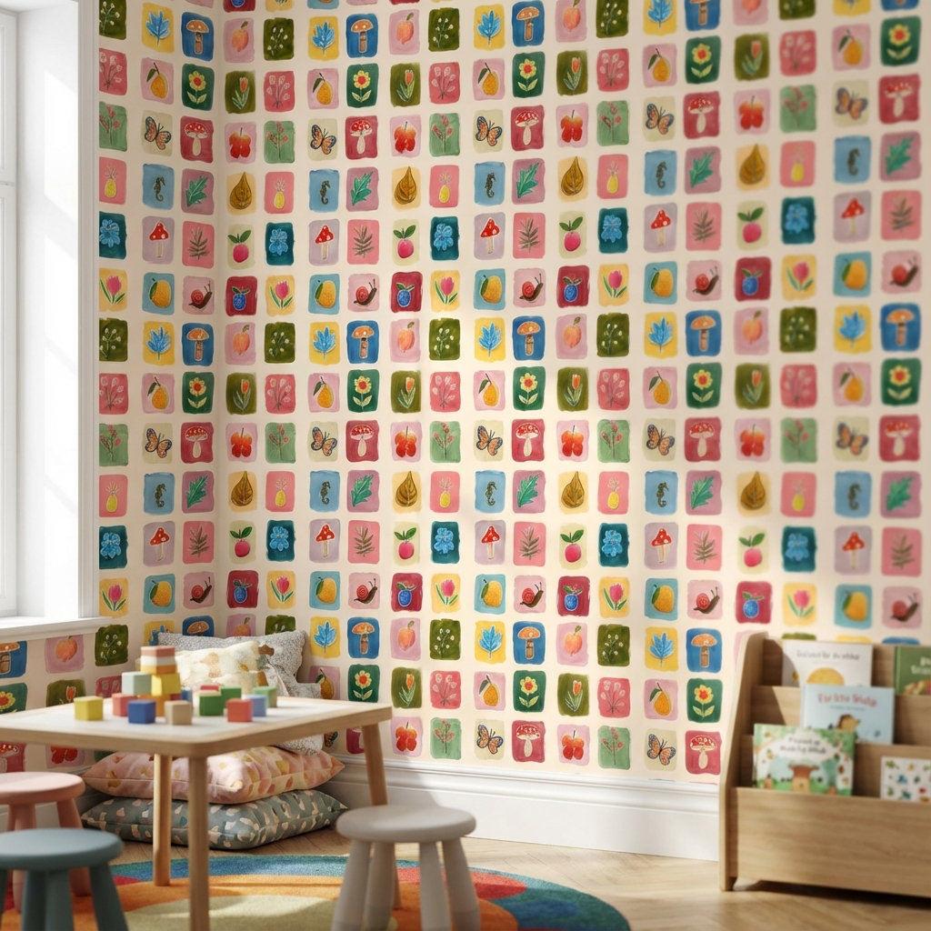 Red Barrel Studio® Colorful Wallpaper Kids Peel And Stick Playful Wall ...