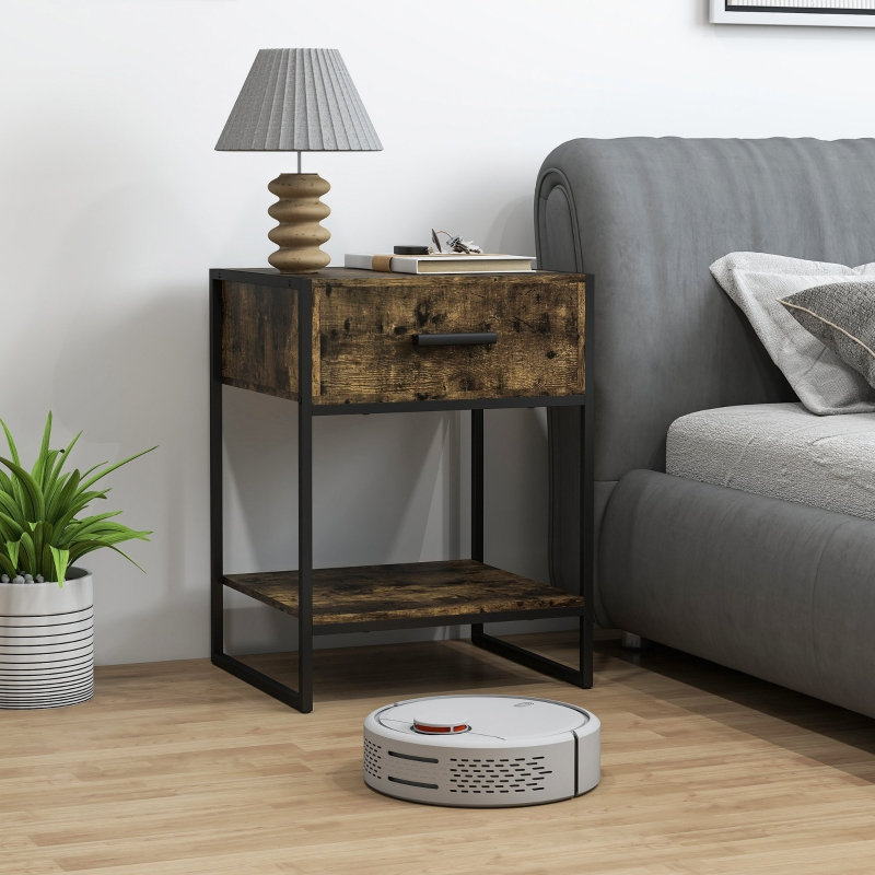 45 cm W Steel Bedside Table