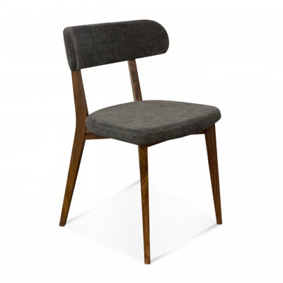 Alpine Modern Walnut Wood Dining Chair Fabric