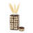 Geometric Ceramic Table Jar with Lid for Home Decor - Decorative Patterned Tall Jar for Shelf Styling, Console Display, and Tabletop Accent-86741825-86741826