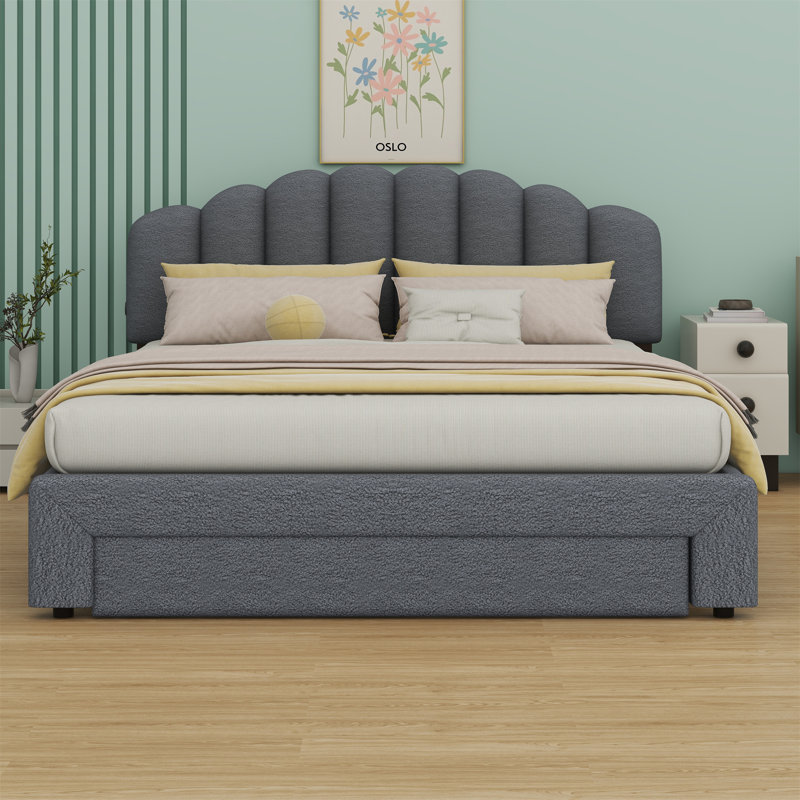 Kaura Upholstered Platform Storage Bed, Gray
