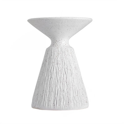 Table d'appoint d'extérieur en marbre blanc texturé MGO