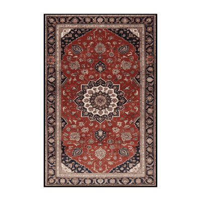 Machine Washable Persian Brown Area Rug