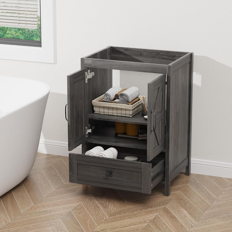 Meuble-lavabo en bois 24 po, gris 2402, Gris, 24"