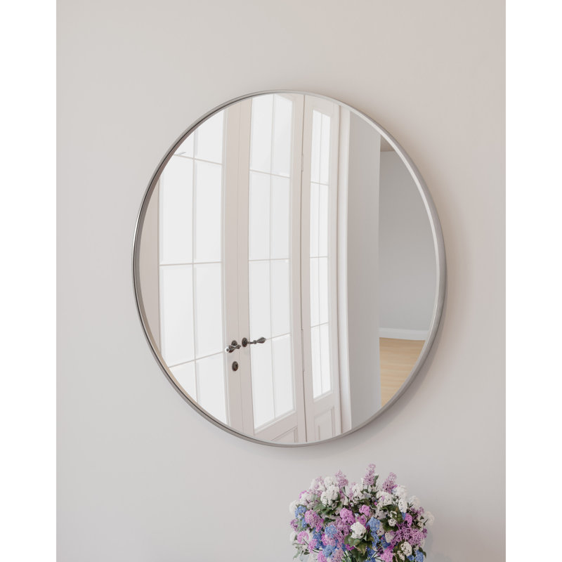 Miroir de salle de bain Adrihanna, 24" X 24", Argent