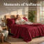 Ensemble de draps 3 pièces en coton pour lit simple, draps respirants et rafraîchissants, literie douce inspirée des hôtels, draps de luxe bordeaux avec bonnet profond de 40 cm, infroissables et faciles d'entretien.-135803604-135803606