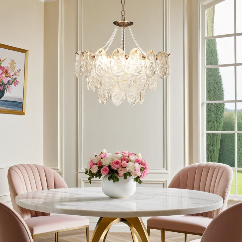 Lustre en cristal 9 lumières à intensité variable