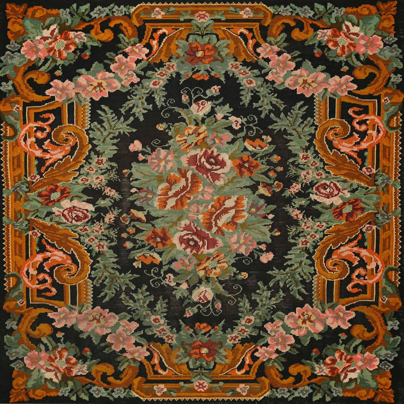 Bayonne Floral Indoor Rug, Square 4'