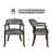  Wexford Collection Set of 2 Mid-Century Modern Upholstered Dining Chairs, Faux Leather Wood Accent Chairs with Arms and Casters for Dining Room, Kitchen or Office-10272574-49655580