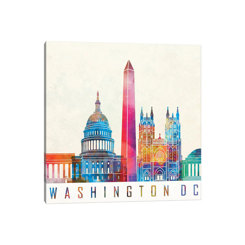 "Washington DC" par Paul Rommer, impression sur toile tendue, H 12 po x l 12 po x P 0,75 po