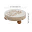 Decorative Round Wood Display Riser, Small Plant Stand, White, 9.7" Dia.-2137733788