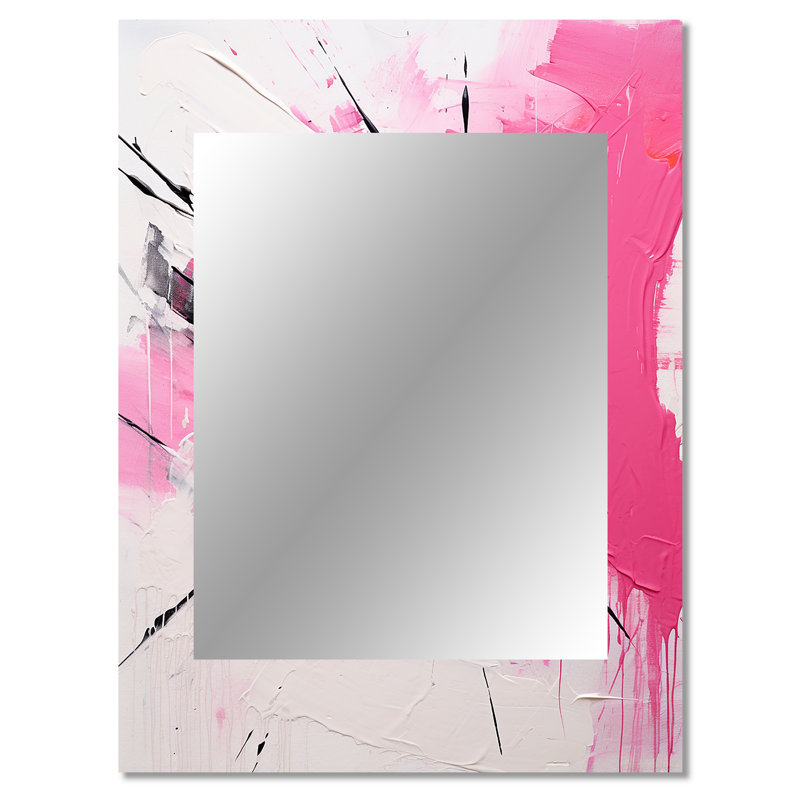 Gold And Purple Abstract Fusion II - Fuschia Large Mirror, Traditional Decorative Wall Mirror, Printed Metal Art, 40" x 30"